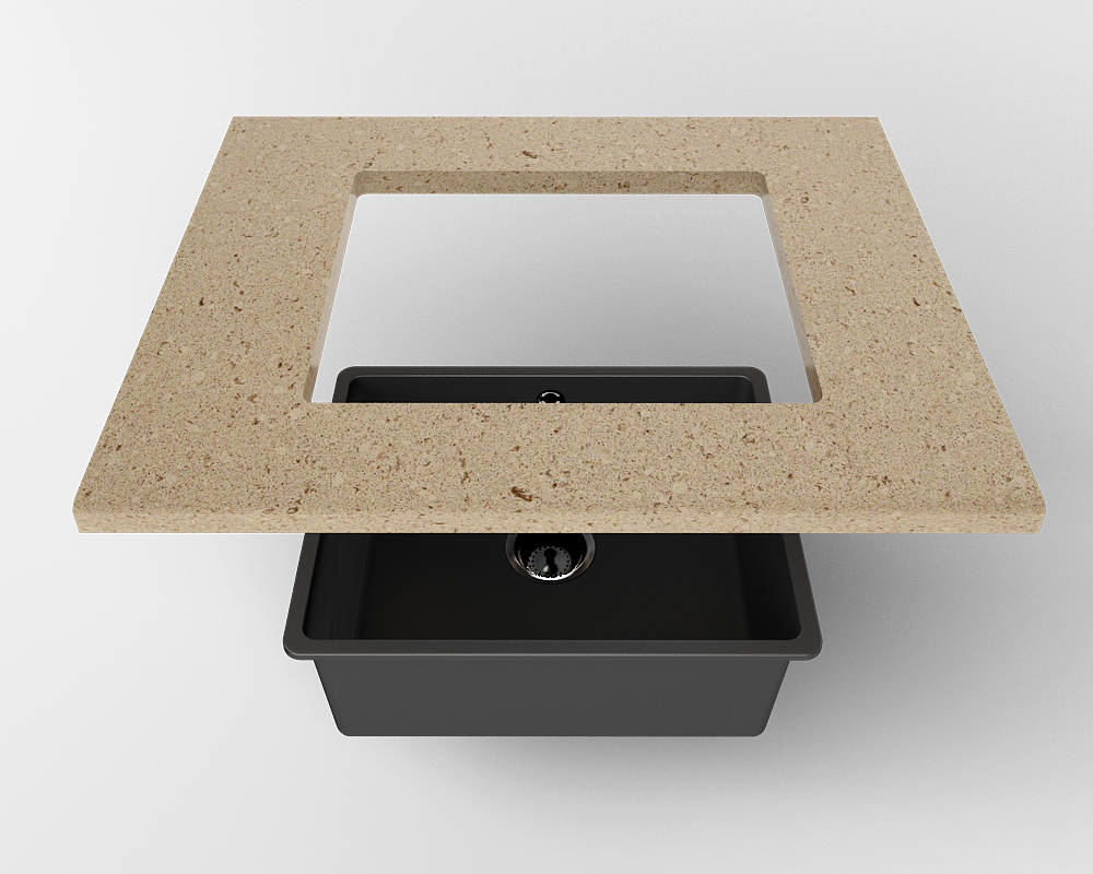 Подклейка мойки снизу столешницы