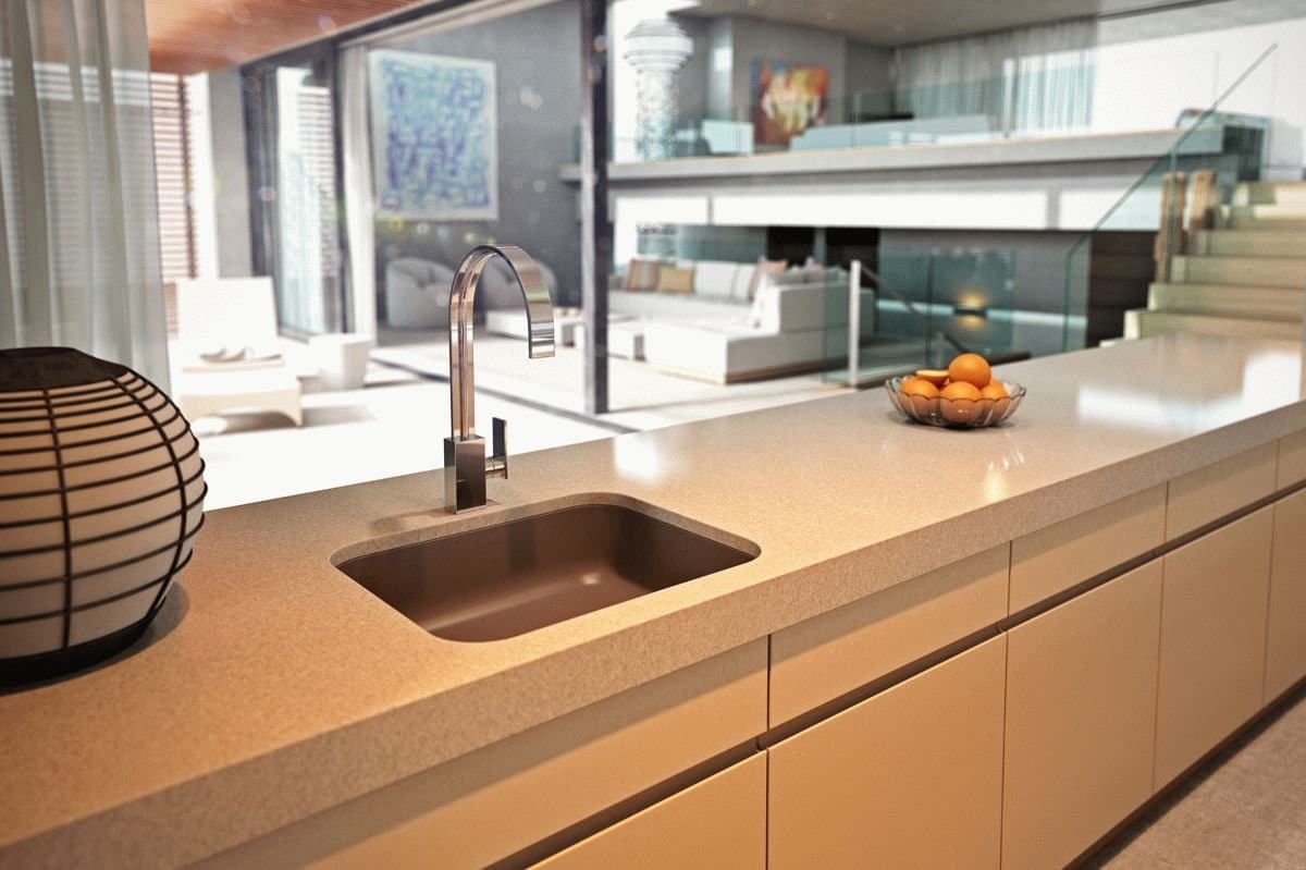 Столешница из искусственного камня светлая