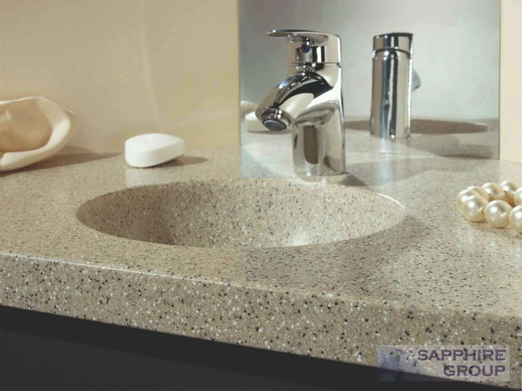 Столешницы из искусственного камня в ванную
