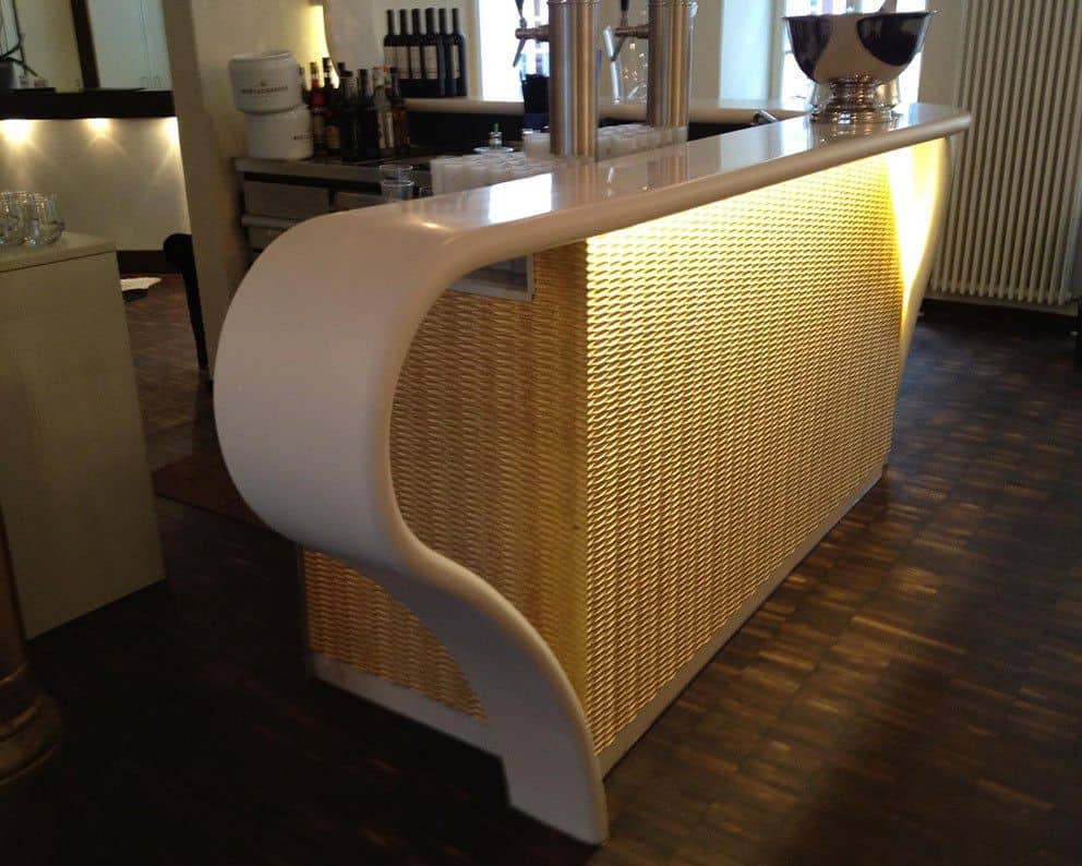 Барные стойки из искусственного камня с радиусом