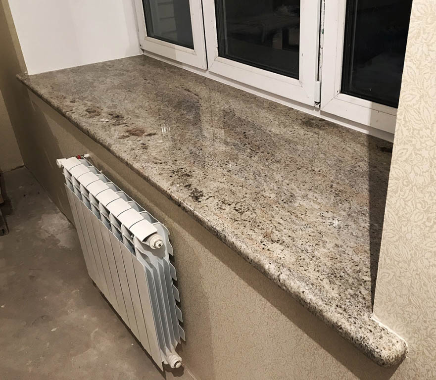 Мраморные подоконники песочного цвета